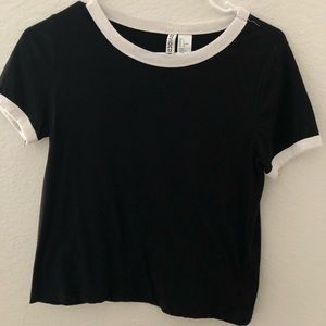 cropped black tee
